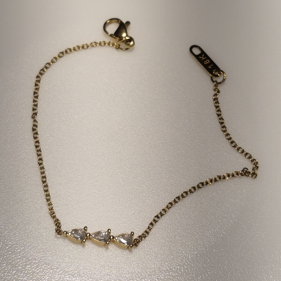 18k Gold/CZ bracelet - Picture 3 of 6